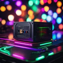 A gaming power supply unit with rbg lights