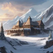 A warriors barracks in the snowy hills