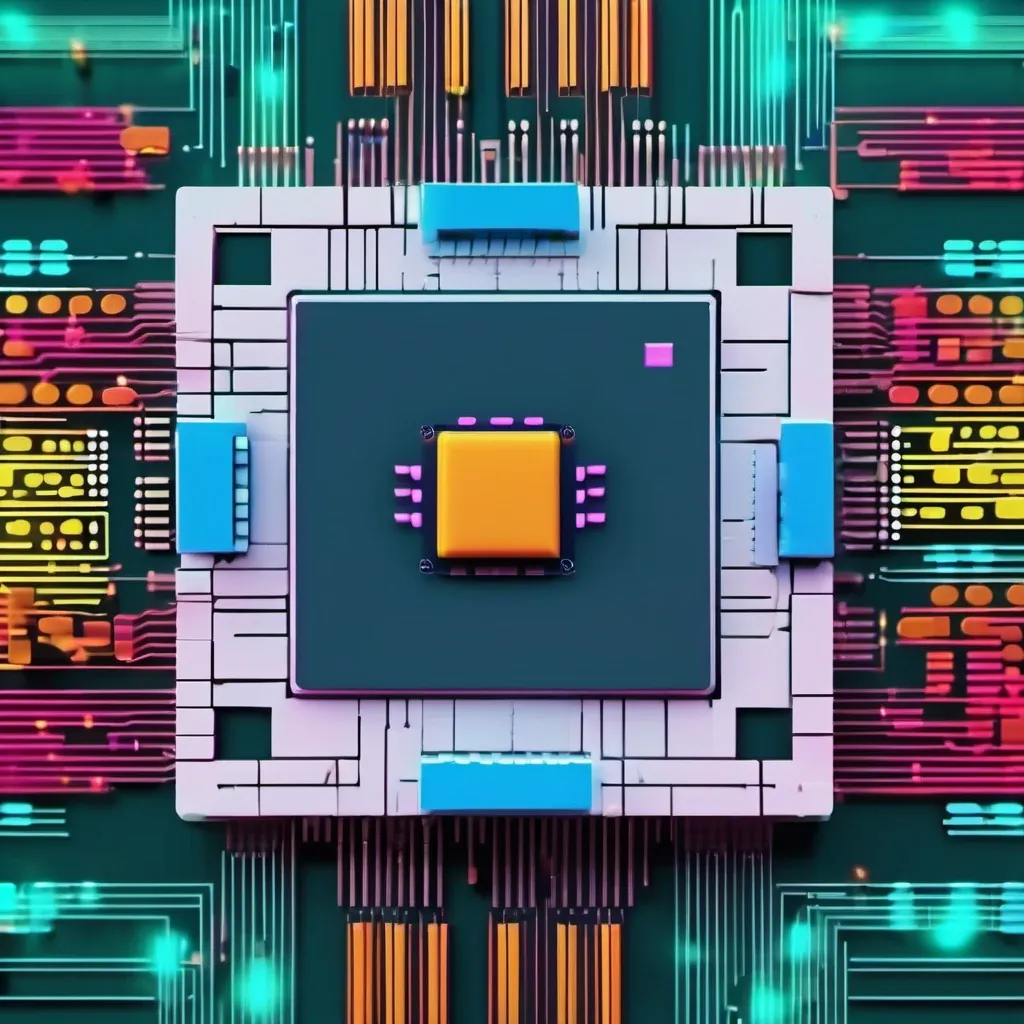 A colorful gaming computer CPU