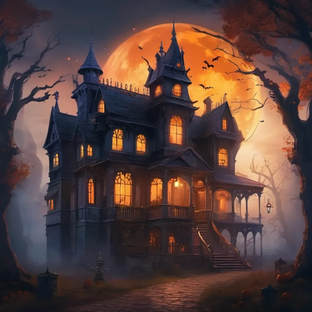 A spooky haunted house of horrors